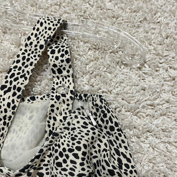 American Eagle Small Cheetah Print Linen Blend Square Neckline A-Line Mini Dress - Picture 3 of 8